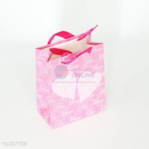 Pink Color Heart Pattern Gift Bag