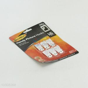 6PC Plastic White Strong Adhesive Hooks