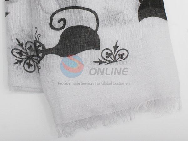 Long Soft Ladies Slub Cotton Scarf for Promotion