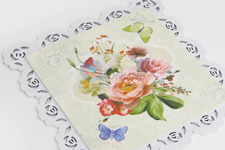 Wholesale Popular Table Mat flower Flowers Printing Cup Mat