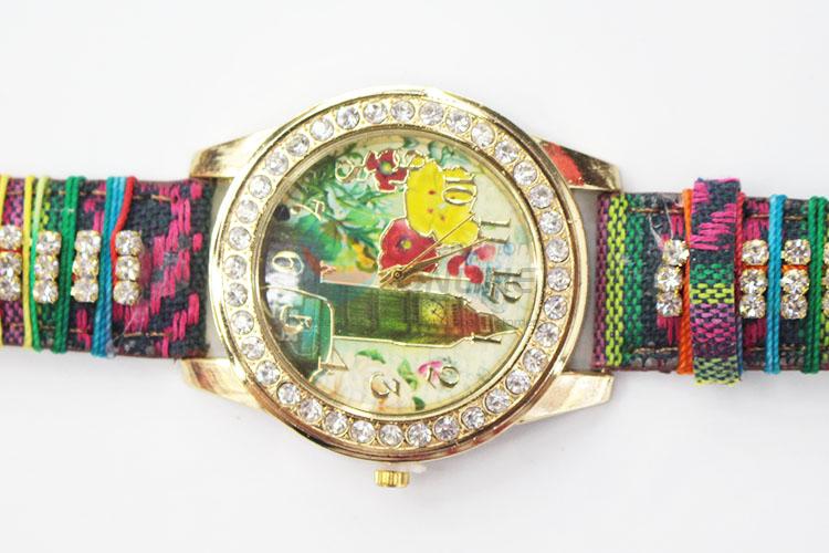 High Quality Cheap Custom Womens Watch with Weave Strap