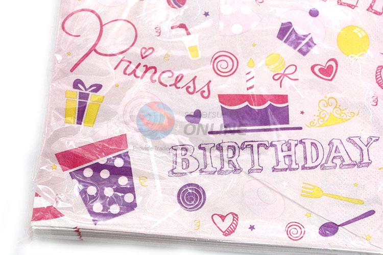 Factory High Quality Happy Birthday Square Paper Towel for Sale