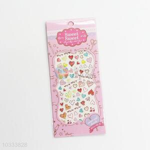 New style good cheap colorful loving heart shape nail sticker