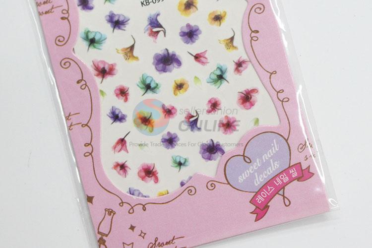 Factory price best colorful flowers nail sticker