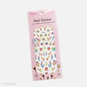 Normal best good colorful flowers&feathers nail sticker