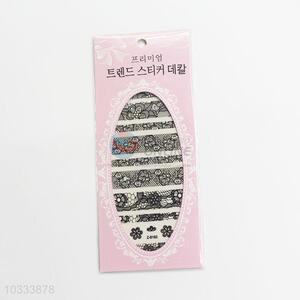 New product low price good black lace nail sticker