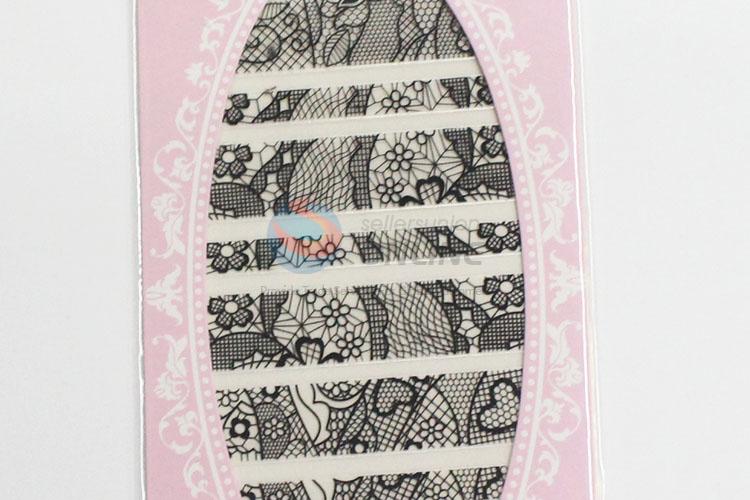 Great useful low price black lace nail sticker