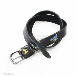 Women 105cm PU Embroidered Belt