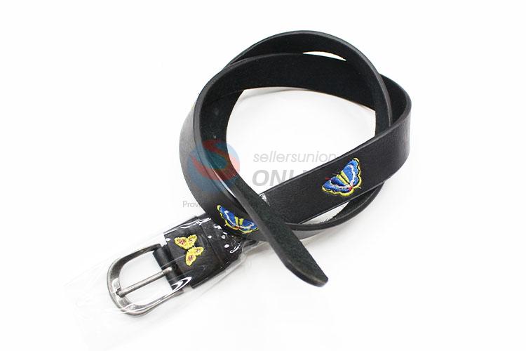 Women 105cm PU Embroidered Belt