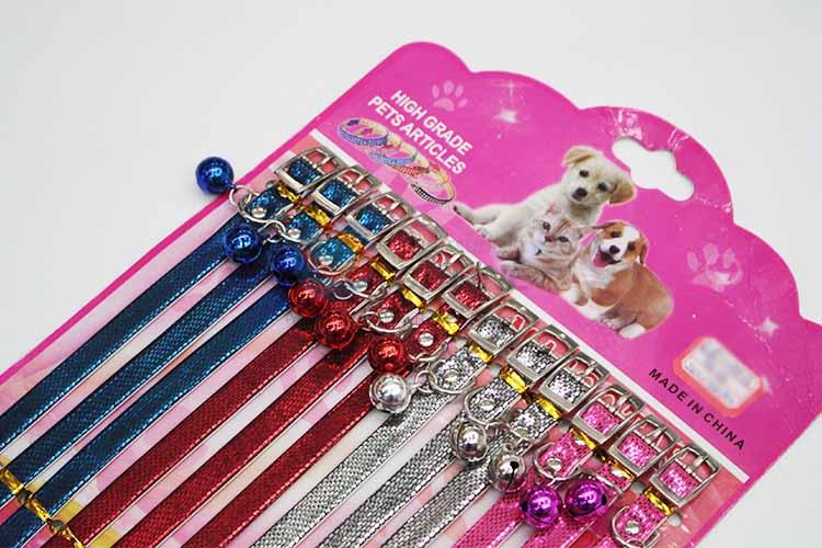 Pure Color Pet Collar with Ring Bell for Dogs