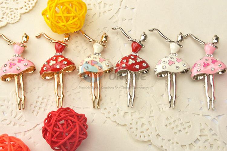 Good quality high sales dancing ballet girl shaped brooch