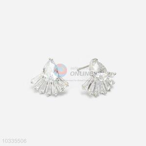 Factory supply delicate silver zircon earrings