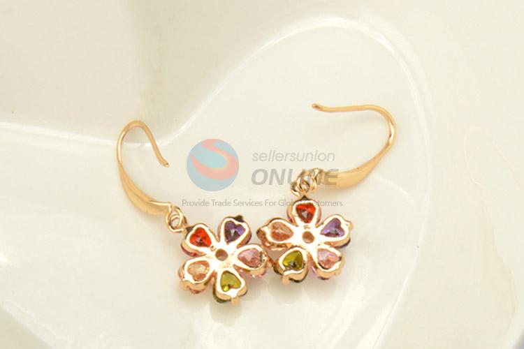 Customized cheap newest sunflower zircon earrings