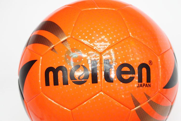 Orange Color Star Pattern PU Leather Traning Soccer