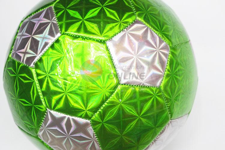 Laser Color Green PU Leather Training Match Soccer