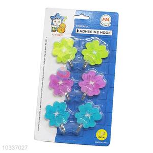 Cheap Flower Shape Colorful Plastic Sticky Hook