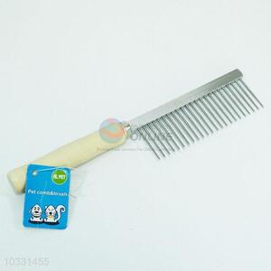 Hot Sale Iron Pet Hair Combs with Wood Handle