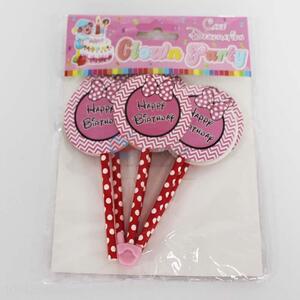 Lovely lollipop shape 6pcs cake toppers