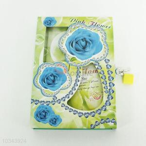 Flower Pattern Student Notebook with Lock