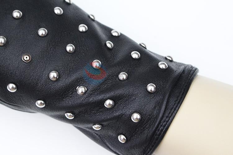 Wholesale custom women winter warm gloves with rivets