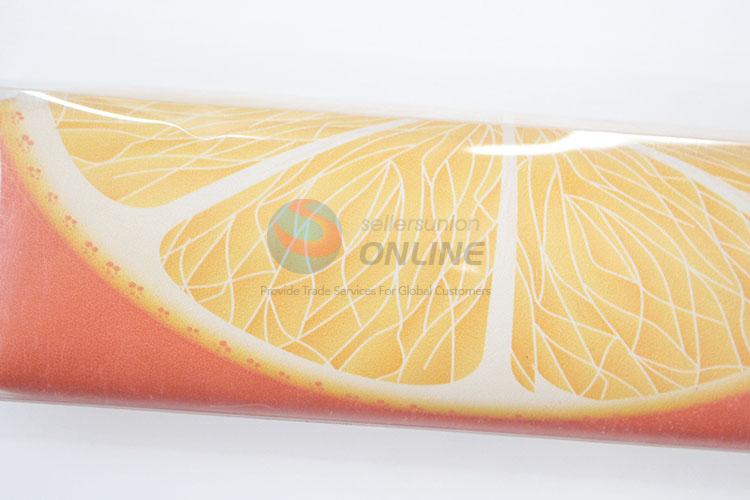 Best Selling New Orange Printed Pu Pencil Bag