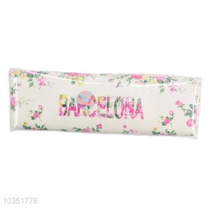 Hot Sale Good Quality Flower Printed Pu Pencil Bag