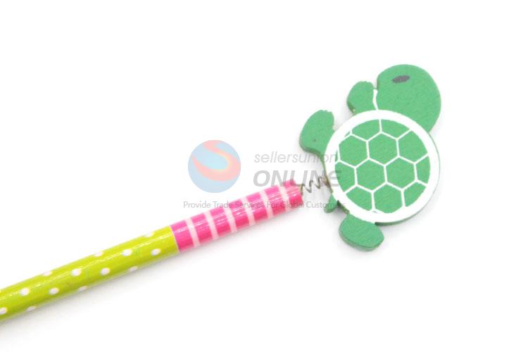 Cartoon Design Tortoise Pattern Colorful Writing Pencil