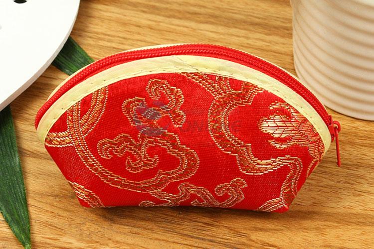 Luxury Silk Coin Purse Portable Coin Case With Zipper