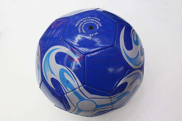 Fashion Blue Color PVC Training Game Soccer Football with Rubber Bladder