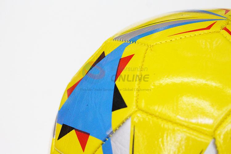 New Fashion Yellow PU Soccer Football for Training Game with Rubber Bladder