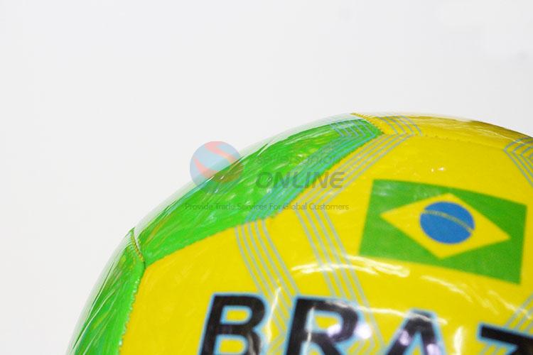 Brazil PVC Training Game Soccer Football with Rubber Bladder