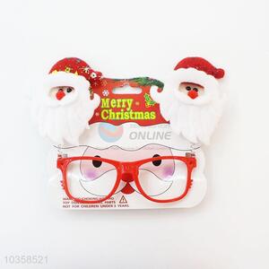 Hot selling party decoration gift items christmas glasses with 2 santa on top