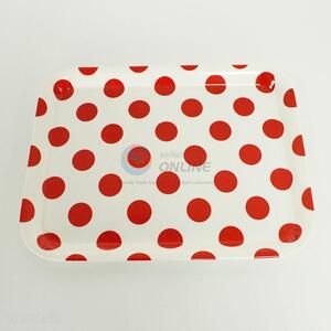 Big Rectangular Red Dots Pattern Salver