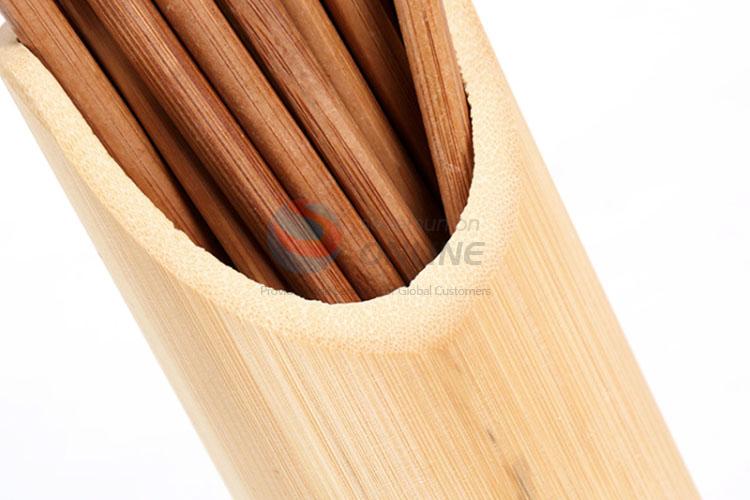 Kitchen bamboo chopsticks with holder barrel set