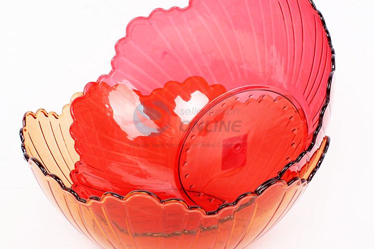 Snacks Fruit Storage Plastic Bowl with Flower Brim