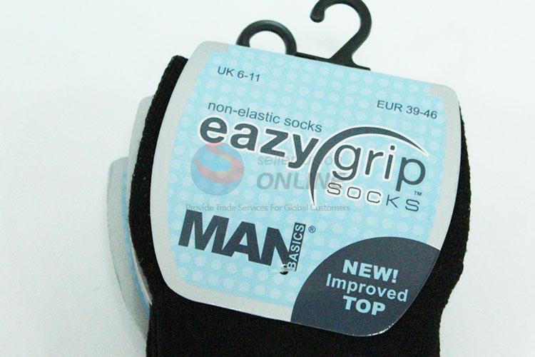 Mens 3pk Eazy Grip Black Socks