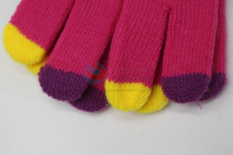 Wholesale custom cheap knitted gloves with love letter