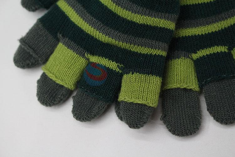 China factory supply stripe knitted gloves for children