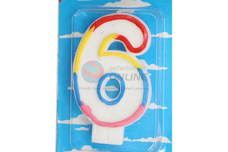 Factory Hot Sell Numeral Candle/Number 6 Birthday Candle for Sale