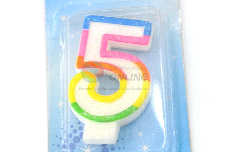 Decorative Numeral Candles/Number 5 Birthday Candle for Sale