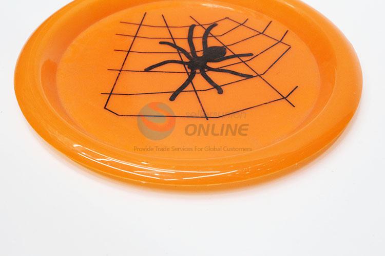 Round Plastic Spiderweb Plates for Halloween