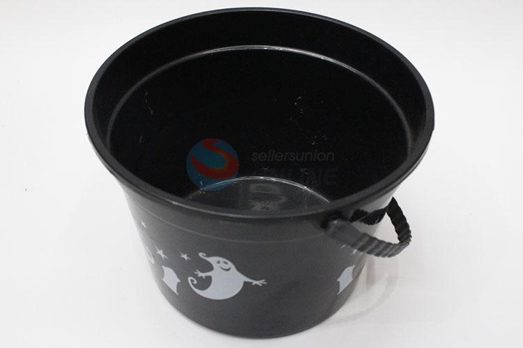 New Black Plastic Pumpkin Bucket