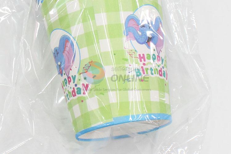 Fashion style best 6pcs elephant pattern birthday use paper cups