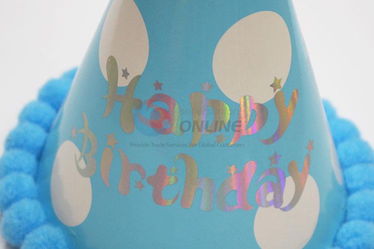 Low price blue&white birthday use hat