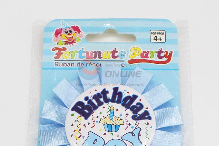 Popular factory price blue party use tinplate badge