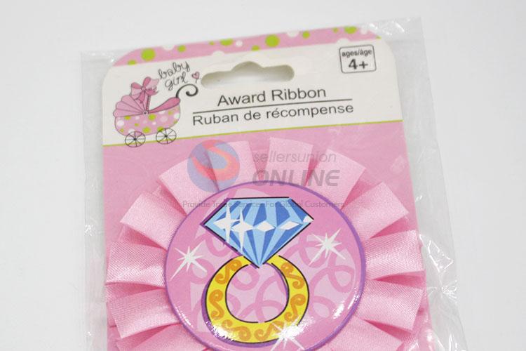 Beautiful style cheap pink party use tinplate badge