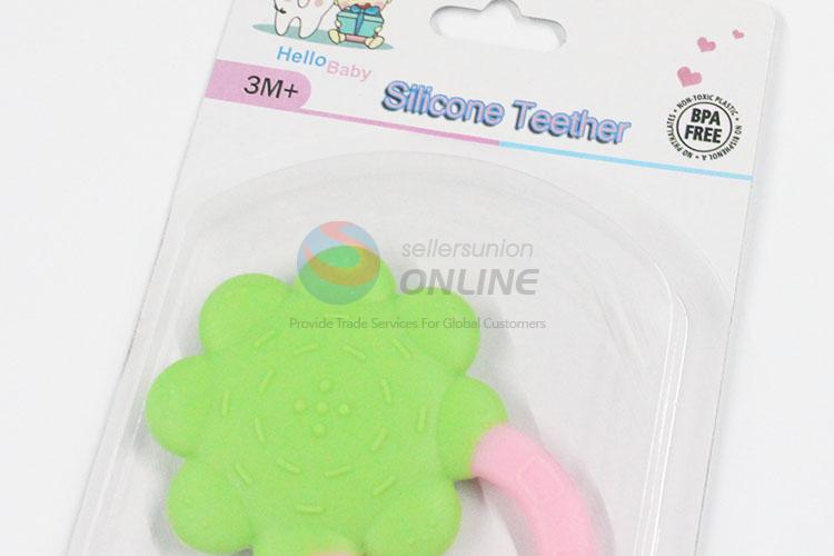 Newborn baby toy safety biting rubber flower Shape Teethers Silicone Beads