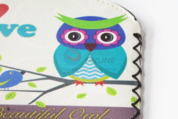 Top quality owl pattern pu coin purse