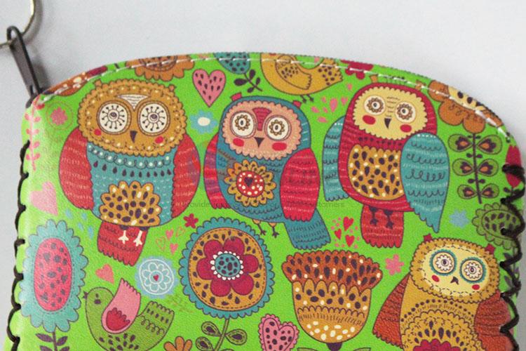 Cheap high quality owl pattern pu coin purse