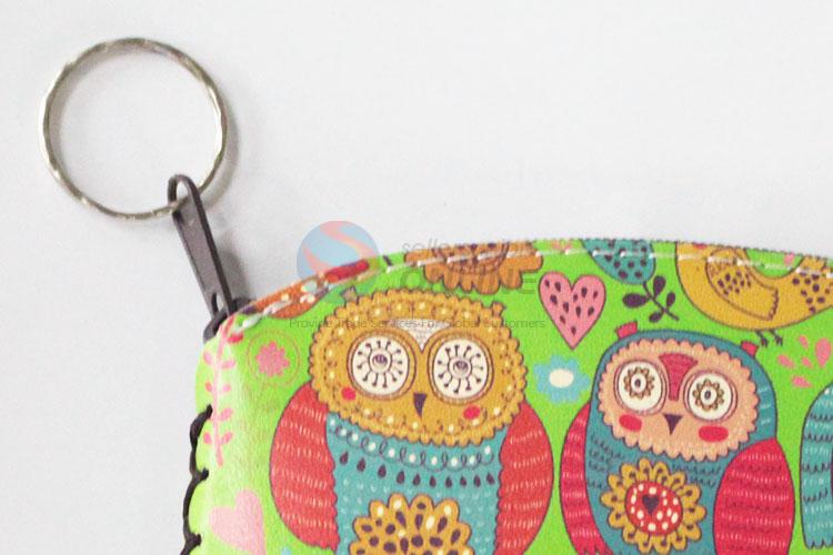 Cheap high quality owl pattern pu coin purse